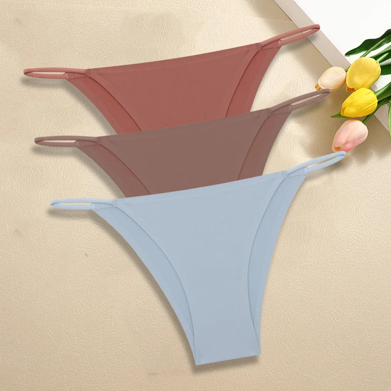 Set of 3 Ice Silk Ultra-Thin Seamless Women's Panties