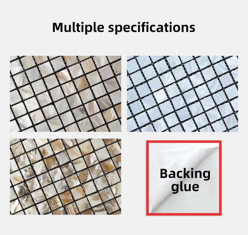 Natural Seashell Mosaic Tiles 30cm - Wall Decoration