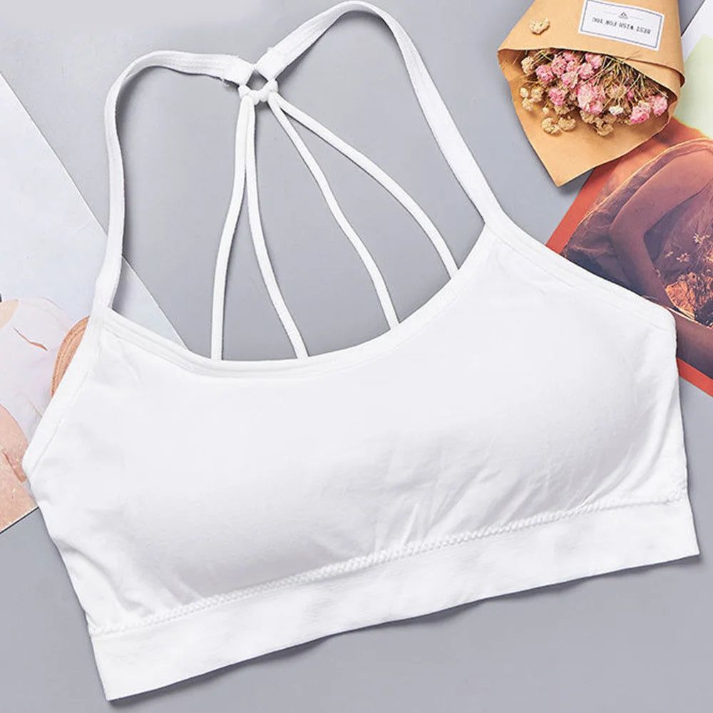 Áo lót thể thao nữ không đường may dây bản rộng - Daisan Mart