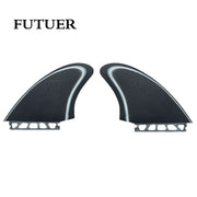 FUTUER +TWIN Surfboard Fins Black Fiberglass Surfboard Blades Paddleboard Fins Sea Recreation Surfboard Accessories 2pcs/set Hig