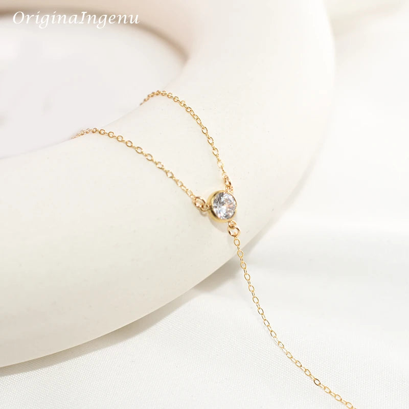 Handmade Women's Boho Zircon Gold Plated Choker Necklace