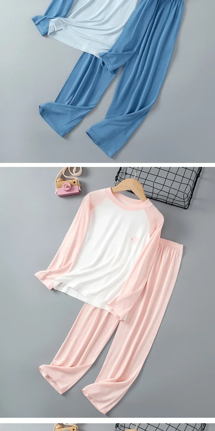 Soft and Cute Modal Fall Winter Children's Pajamas Set