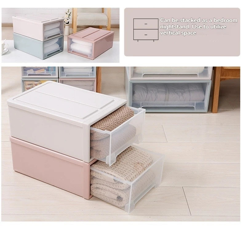 Multi Purpose Stackable Plastic Storage Drawers for Bedroom Closet Underwear Socks Organization