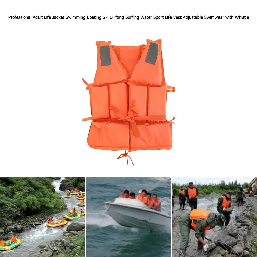 Fishing Life Jacket Survival Suit Water Buoyancy Jacket for Adult with Whistle Water Sports for Skiing Driving