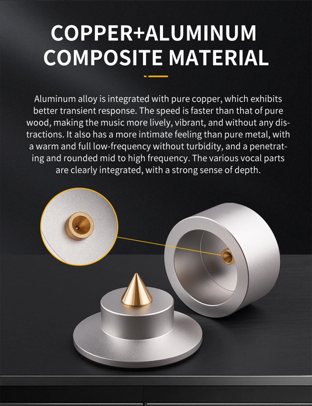 Chân Đế Nhôm Chống Rung Cao Cấp Cho Amply & Loa