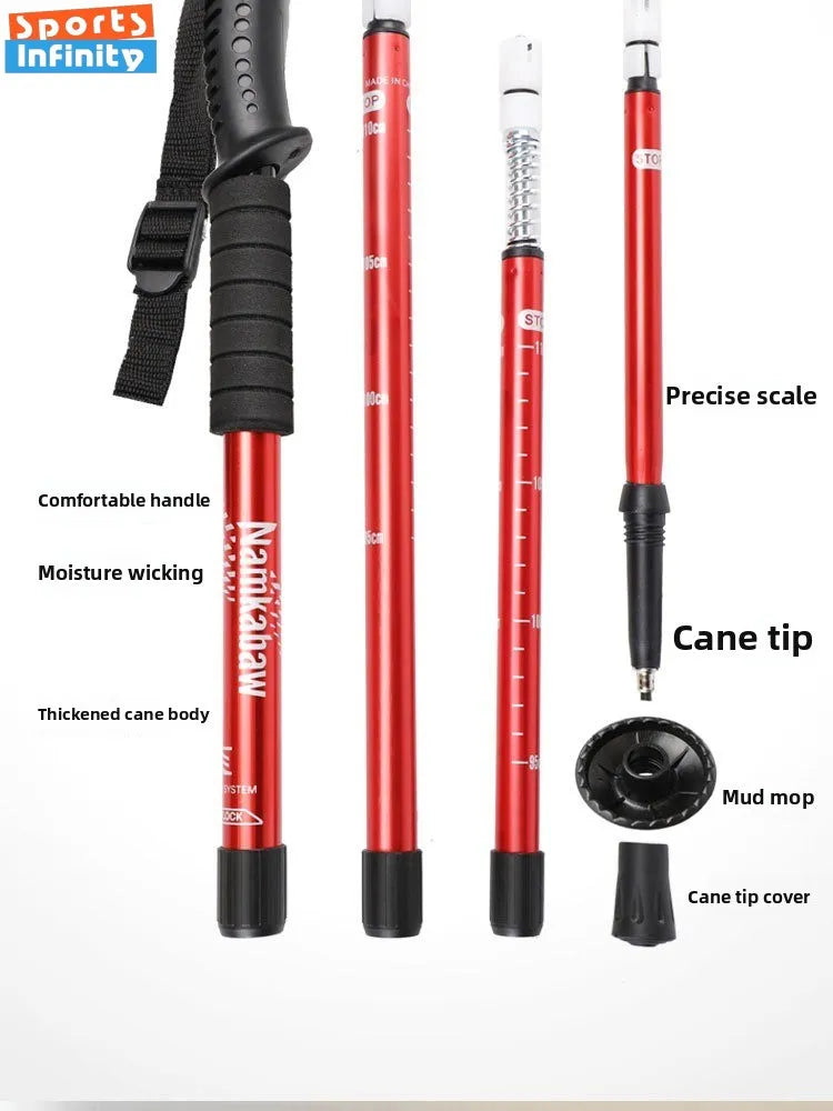 Aluminum Multi-Function Trekking Pole - Protection &amp; Walking Aid