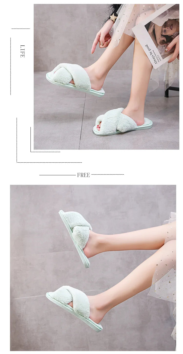 Warm Furry Slippers - Women &amp; Men, Indoor Wear 20024