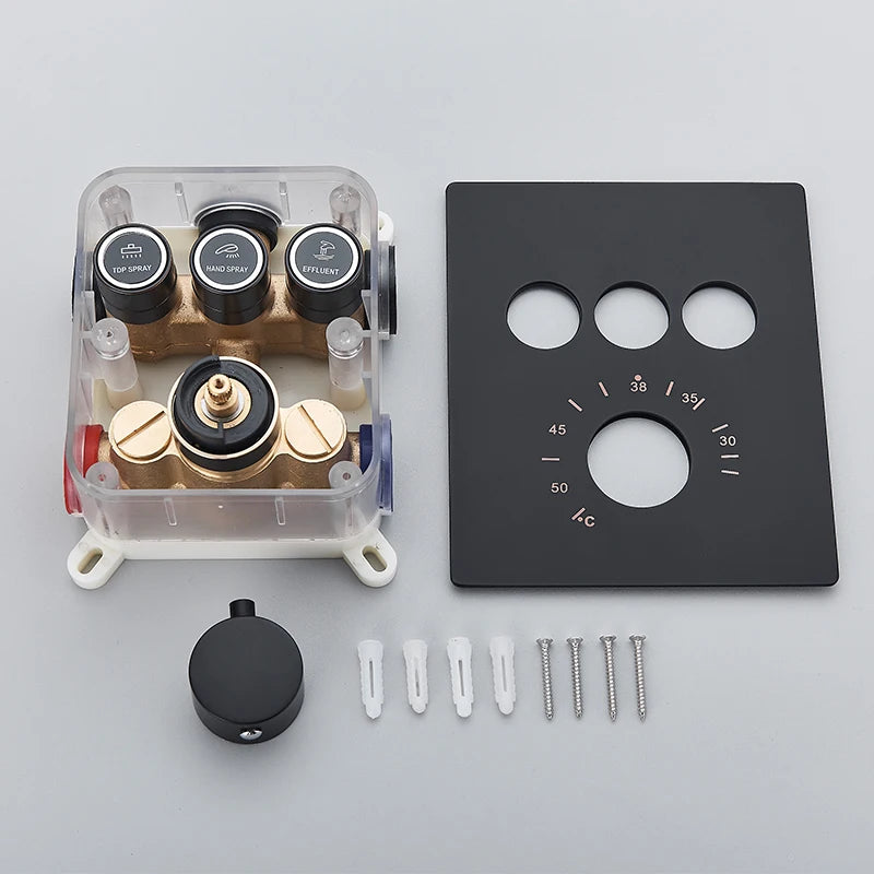 14x20 Inch LED Thermostatic Shower System With Hand Shower