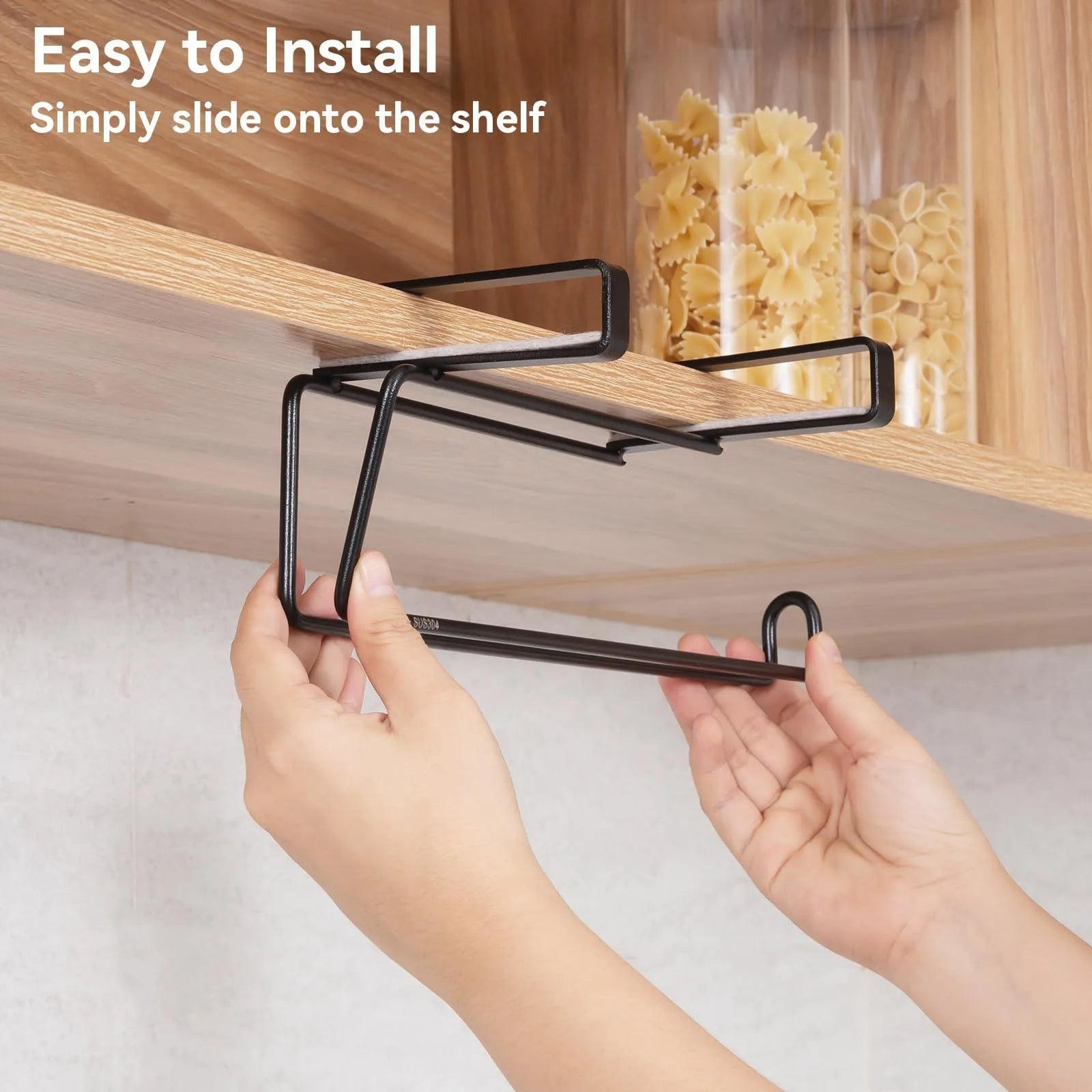 Black Cabinet Door Paper Towel Holder Kitchen Cabinet Seamless  Paper Towel Holder Metal Crafts Punch-Free Easy To Install - Daisan Mart
