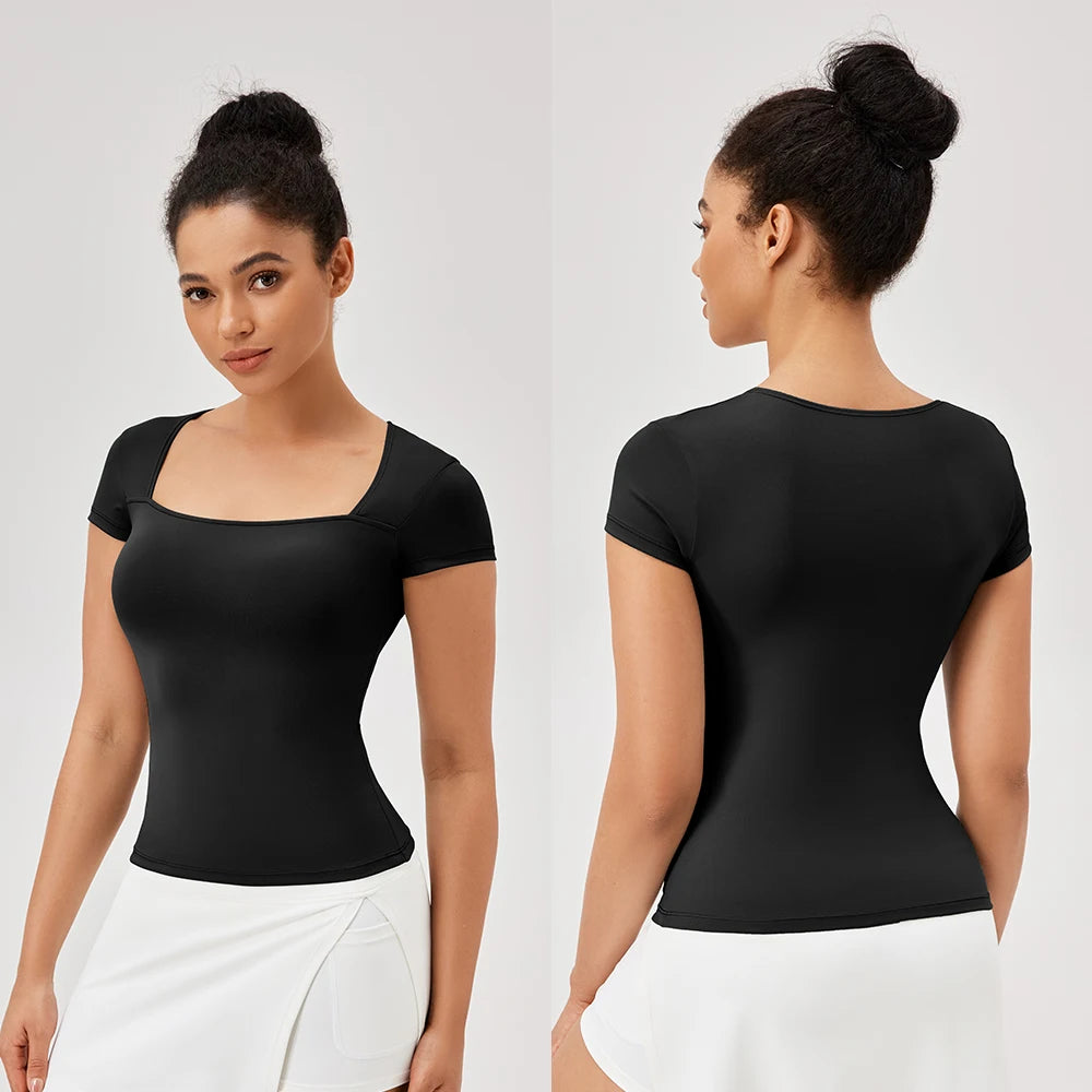 Áo Tập Yoga Nữ - Nhanh Khô, Ngắn Tay, Đa Năng - Daisan Mart