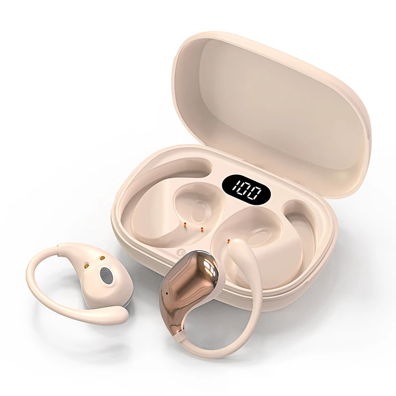 Bluetooth 5.4 TWS Waterproof Earhook LED Headset