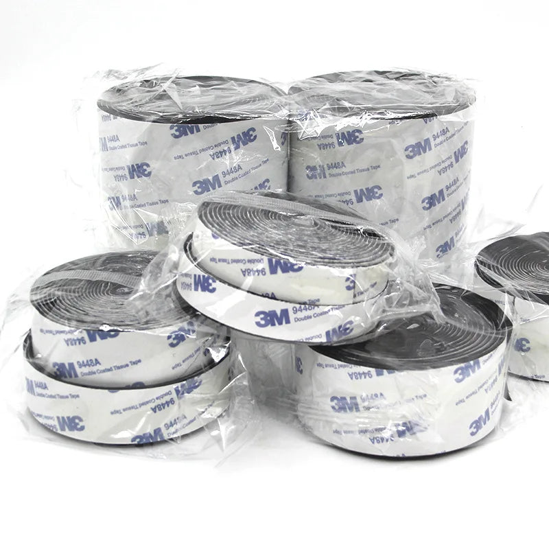 3M 9448A Black Double-Sided Self Adhesive 3m 16-38mm Strong Non-Trace High Temperature Resistant Hook and Loop Fastener Tape - Daisan Mart