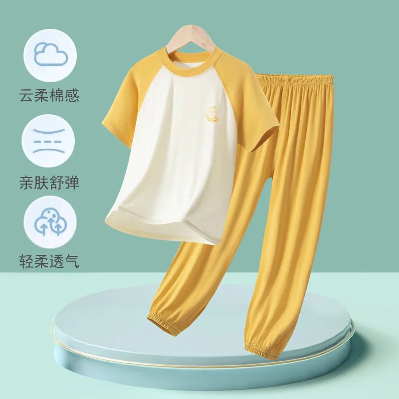 Soft and Cute Modal Fall Winter Children's Pajamas Set