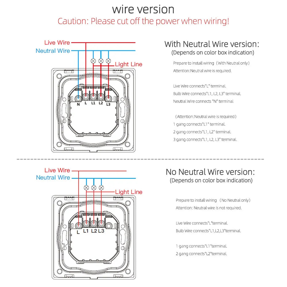 Dawnjoy Zigbee Smart Switch 1/2/3 Gang