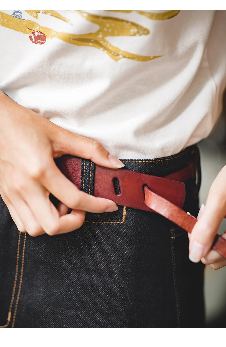 Thắt Lưng Da Bò Cao Cấp Maden Vintage Cho Nam Nữ