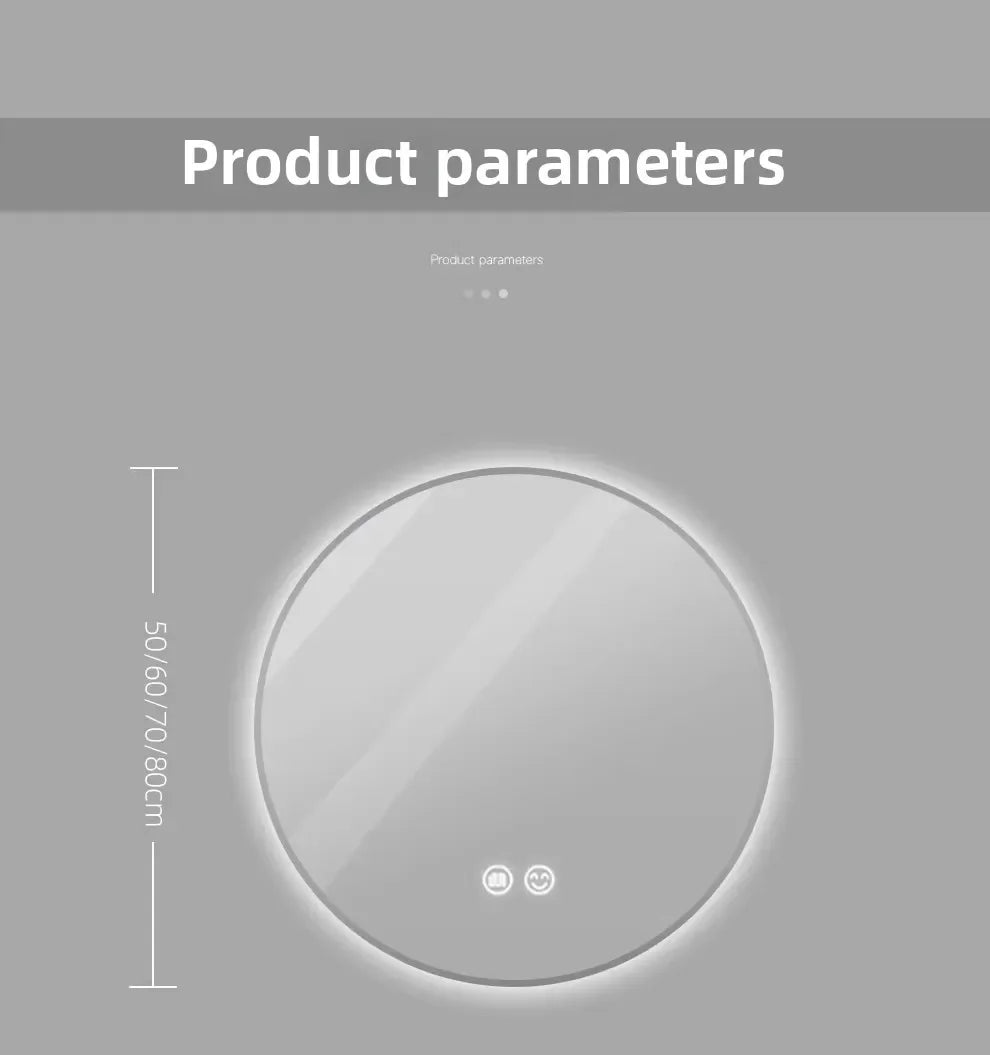 50CM Smart LED Mirror Anti-Fog Touch Sensor