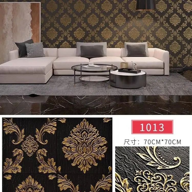 Classic Luxury Wallpaper Self-adhesive Thickened 3D Carving Design Room Decoration Background Stickers Waterproof Moisture-proof