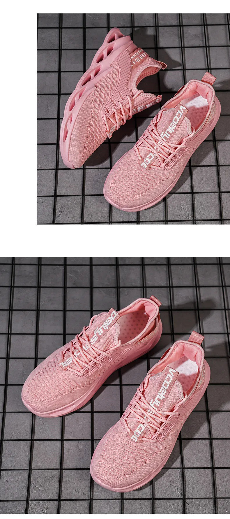 Unisex Pink Mesh Sneakers with Ultra Light Tongue Sole