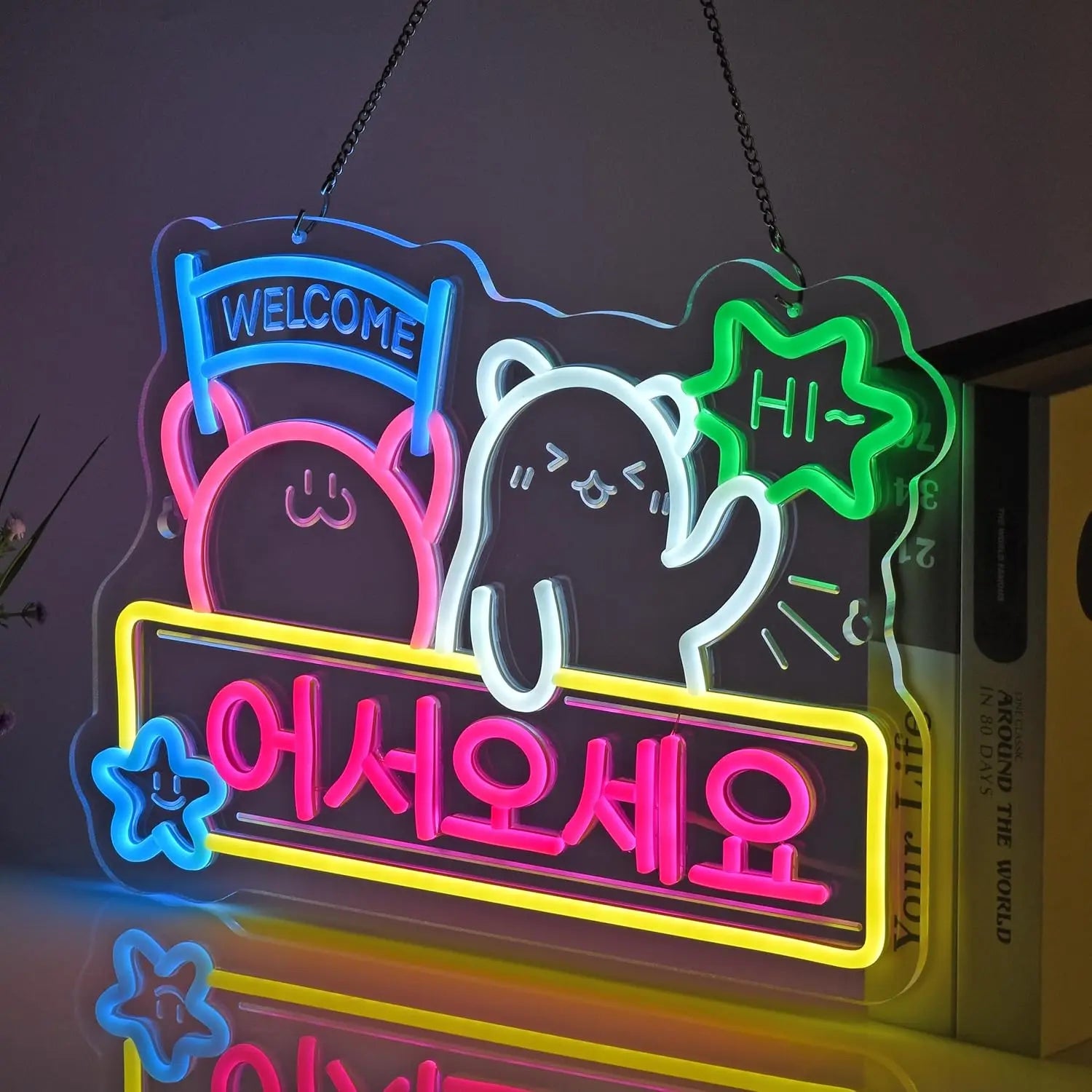 Đèn Neon Chào Đón Dễ Thương LED Trang Trí Nhà Cửa - Daisan Mart
