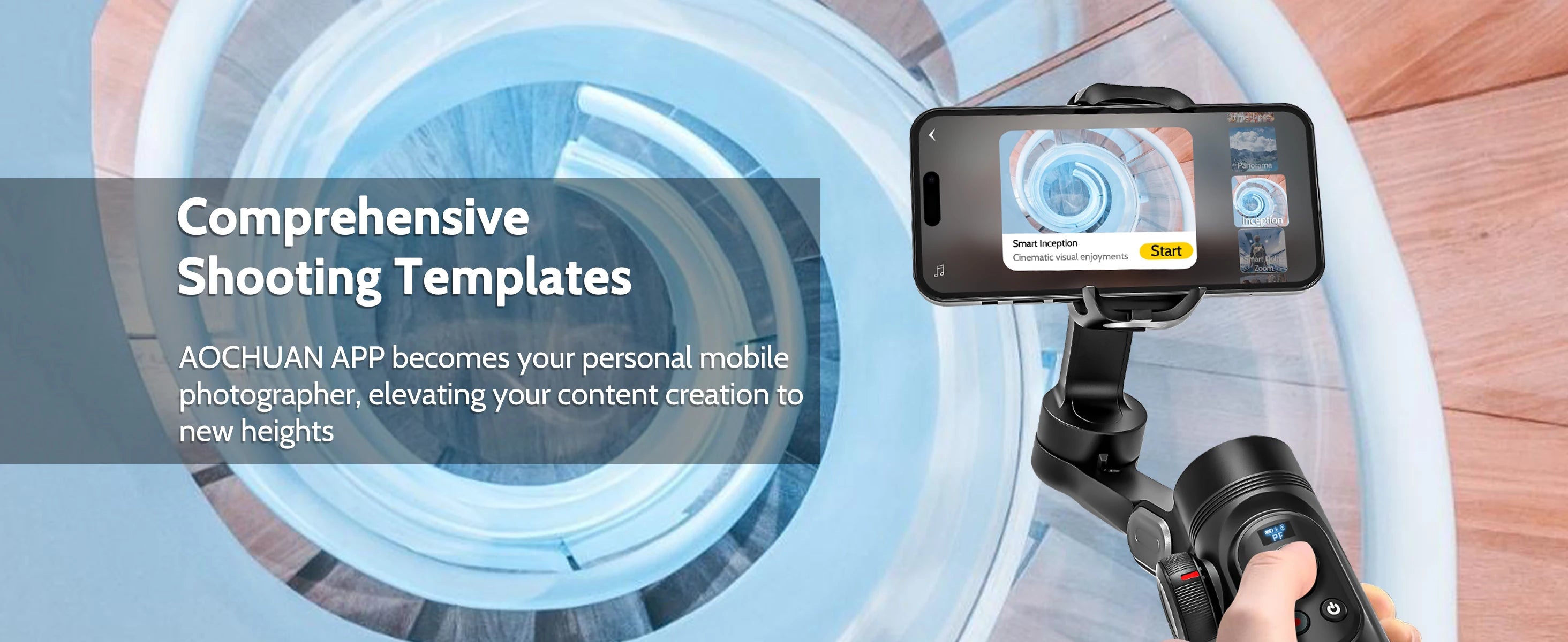 AOCHUAN Smartphone Gimbal Stabilizer OLED screen with LED lights 3-axis gimbal Stabilizer for Android and iPhone Smart XproBlack