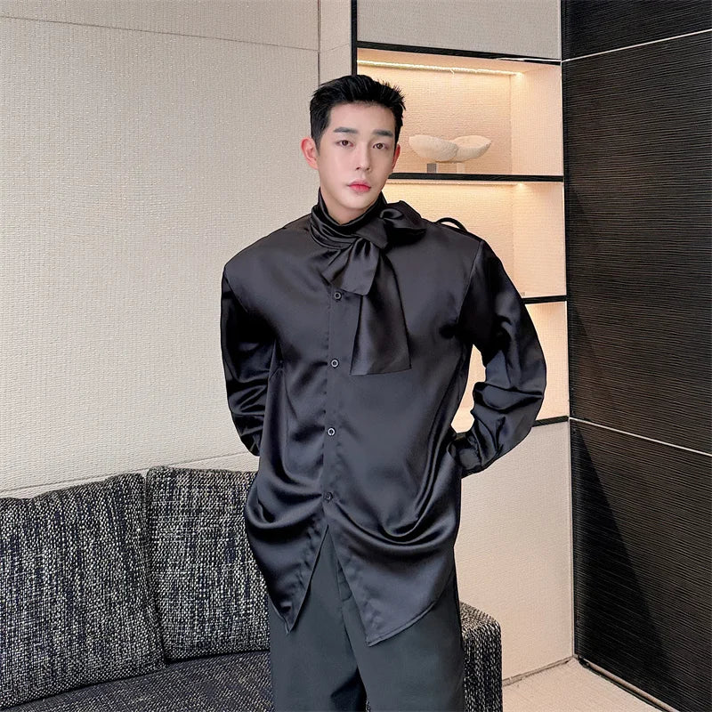 Korean Men's Street Long Sleeve Shirt 2024