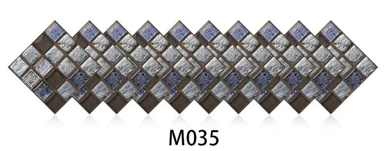 10pcs/set Marble Mosaic Tiles Wall Sticker Transfers Flat Covers for Kitchen Bathroom Stitching Stickers Self-adhesive Removable
