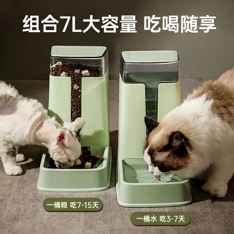 Pet Supplies, Large Capacity Water Dispenser, Automatic Feeder Drinking Water, Dry Wet Separation Food Container, Pet Cat - Daisan Mart