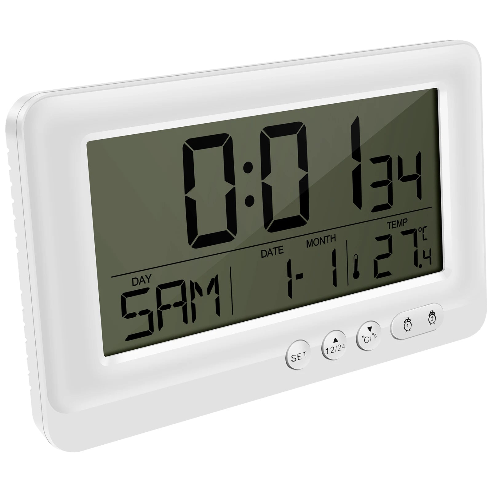 Đồng hồ treo tường LCD điện tử đa chức năng 12/24H