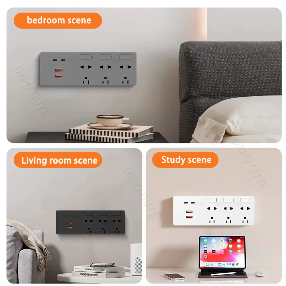 Ổ Cắm Đa Năng 65W Sạc Nhanh USB Chuẩn Mỹ-Mexico