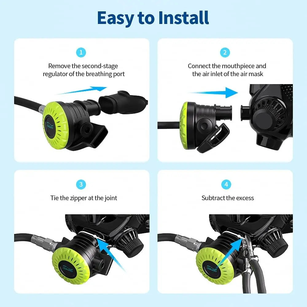 The Full Face Diving Mask with Camera Mount, Full Face Snorkel Mask for Adults Compatible with Above 1L Scuba Diving Tank，Unisex