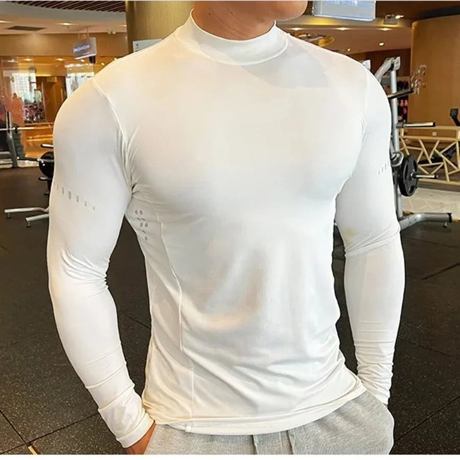 Men's Gym Long Sleeve T-Shirt, Stretchy, Quick Dry, Cool