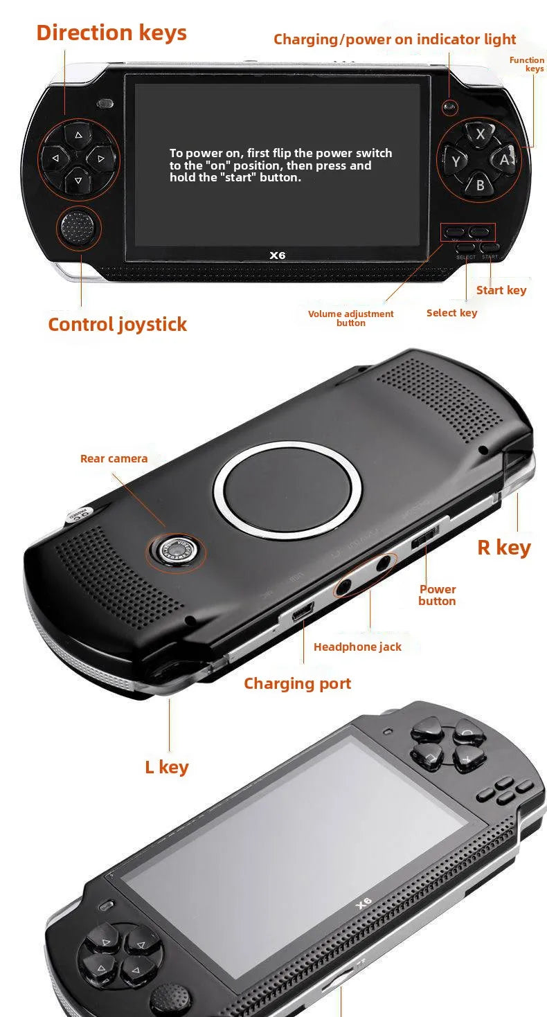 Máy chơi game X6 Pro - Màn 4.3, 8GB, Hỗ trợ GBA - Daisan Mart