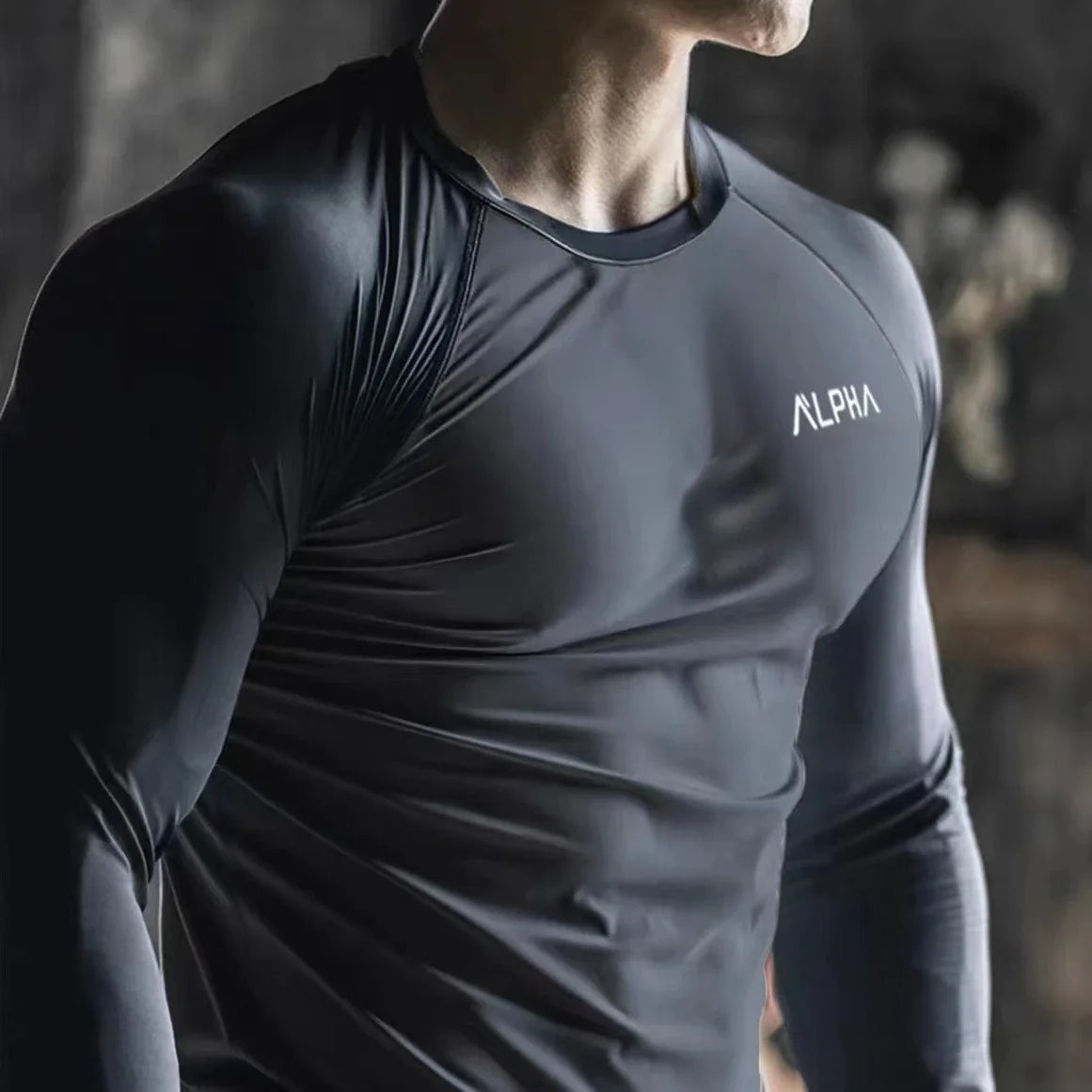 Men's Black Slim Fit Stretchy Gym T-Shirt Fashion
