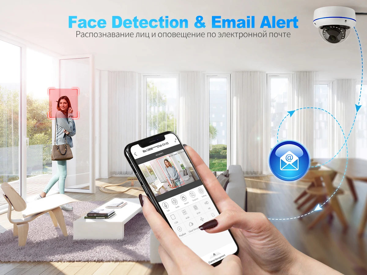 Techage H.265 4MP 5MP Adapter 48V POE Adapter Video IPC P2P CCTV Video