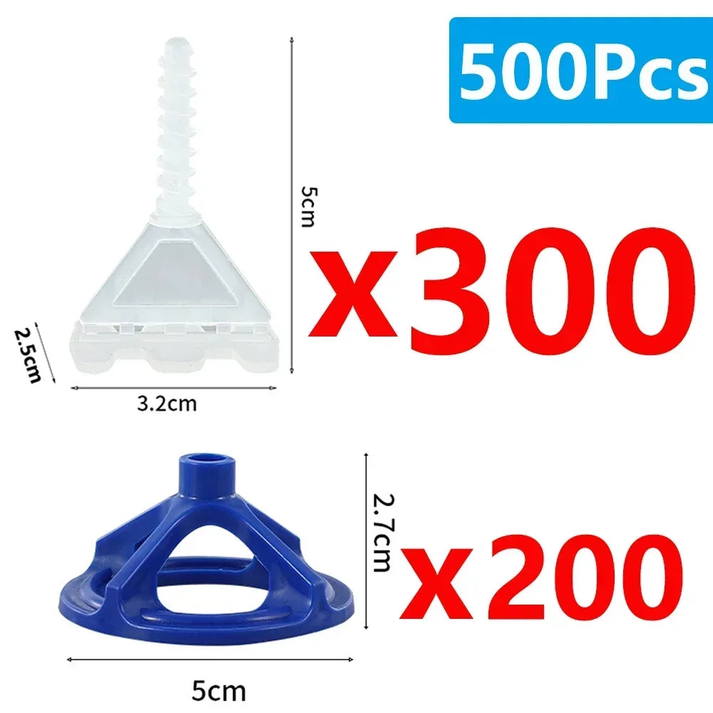 50-600Pcs Top Spiral Ceramic Tile Leveling System Clips Spacers Straps Wadge for Tile Laying Wall Floor Fixing Construction Tool