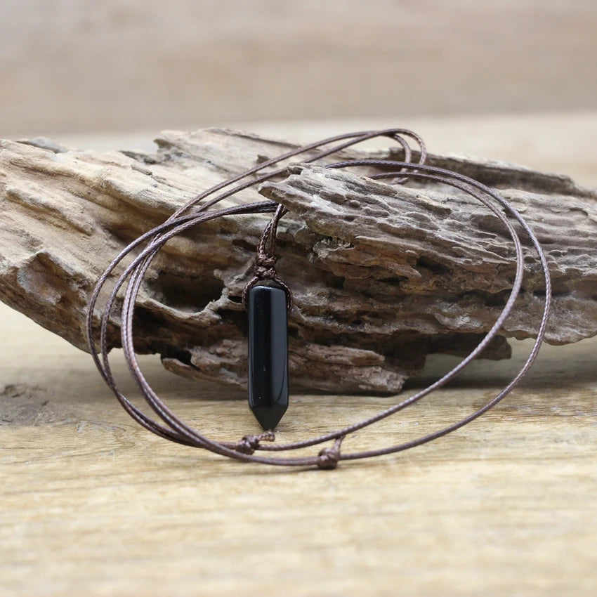 Hexagonal Natural Quartz Stone Necklace