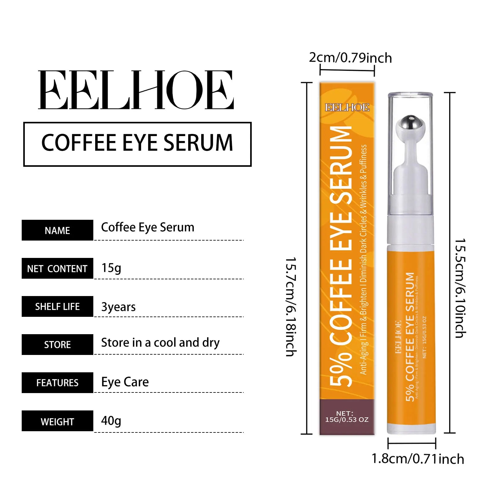 Collagen Anti-Wrinkle Eye Serum Reduces Dark Circles and Puffiness