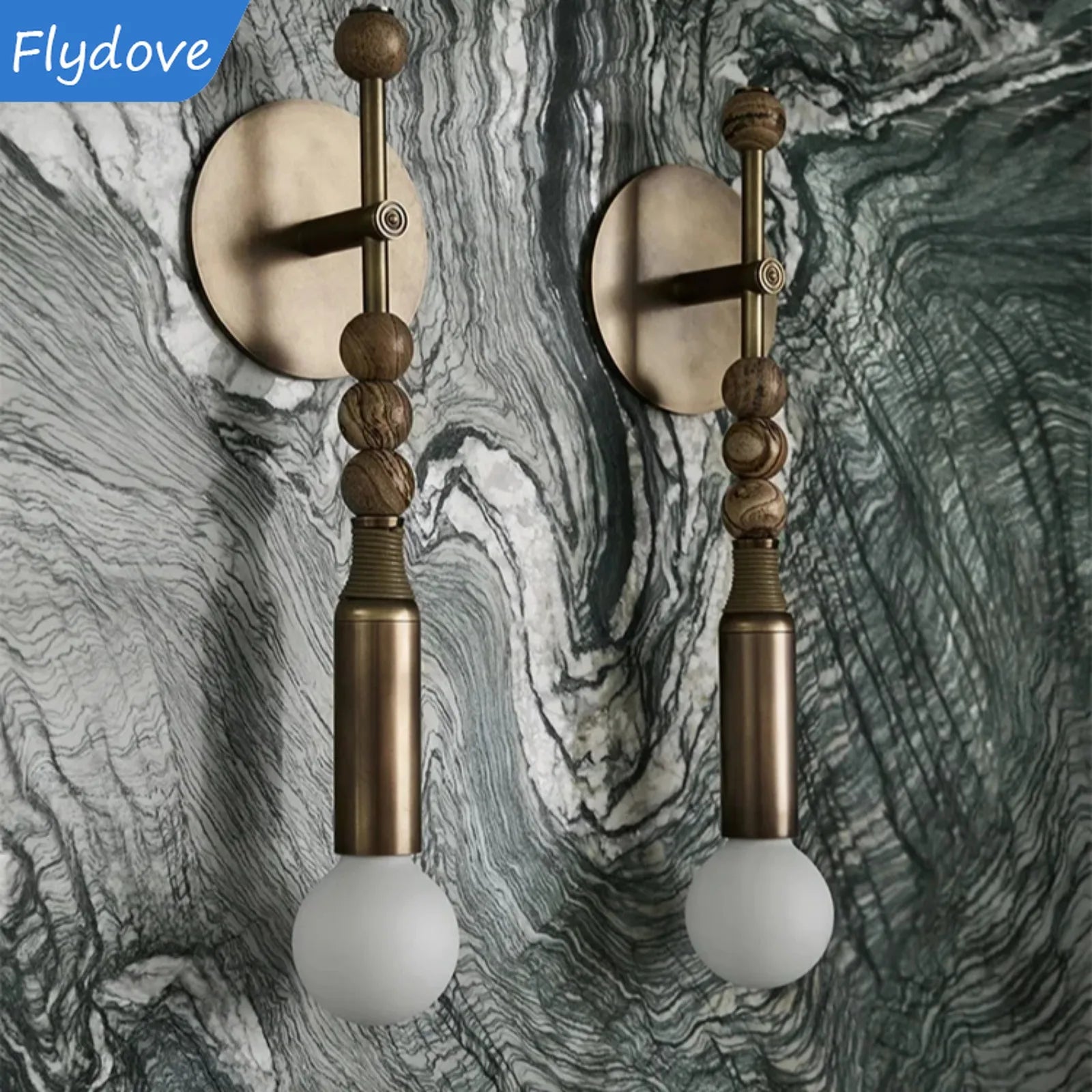 Luxury Marble Bronze Classic LED Wall Lamp