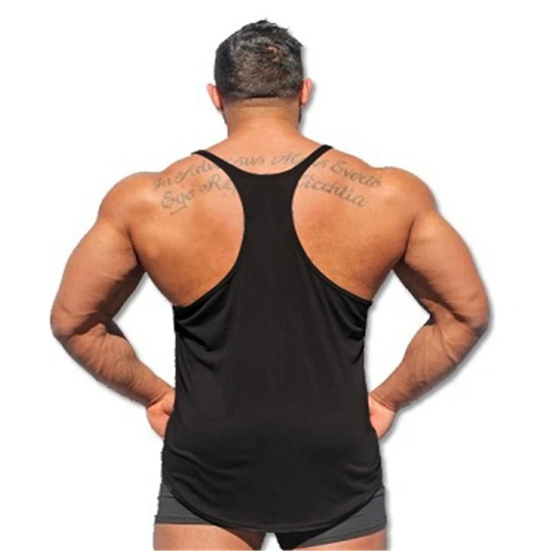 Áo Tank Tập Gym Nam Y Back Cotton Không Tay Bodybuilding