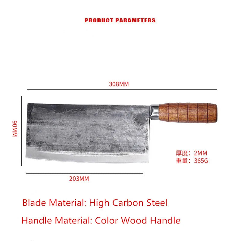Wide Blade High Carbon Steel Knife - Kitchen Expert