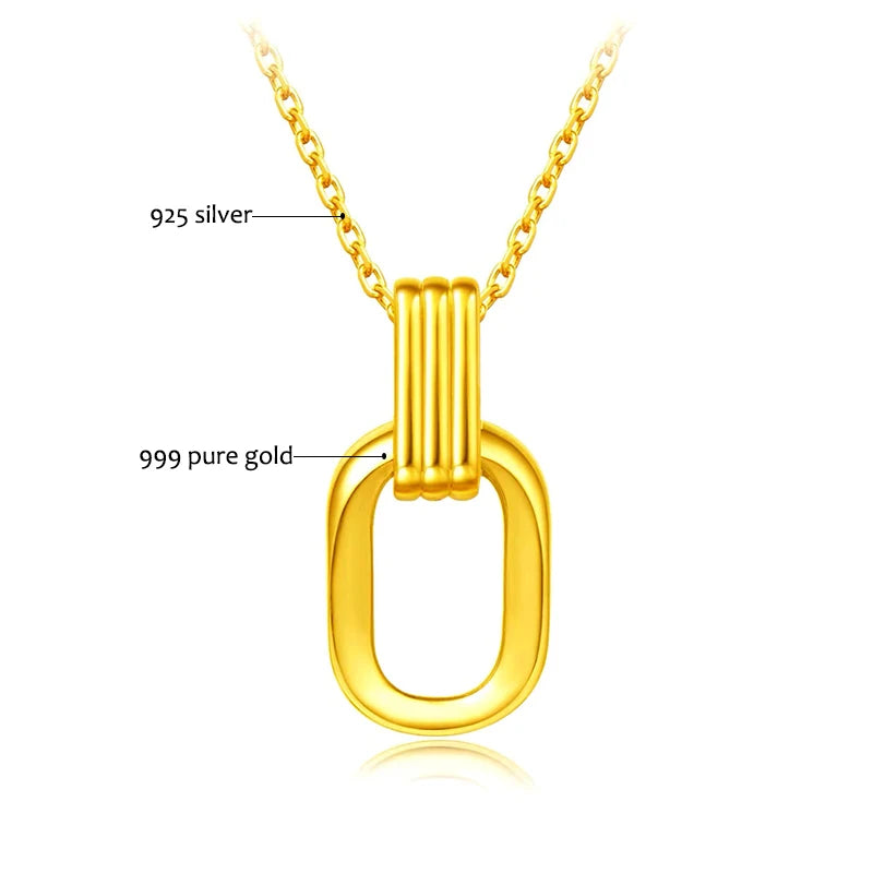 Exquisite 24K Gold Double Loop Necklace For Women