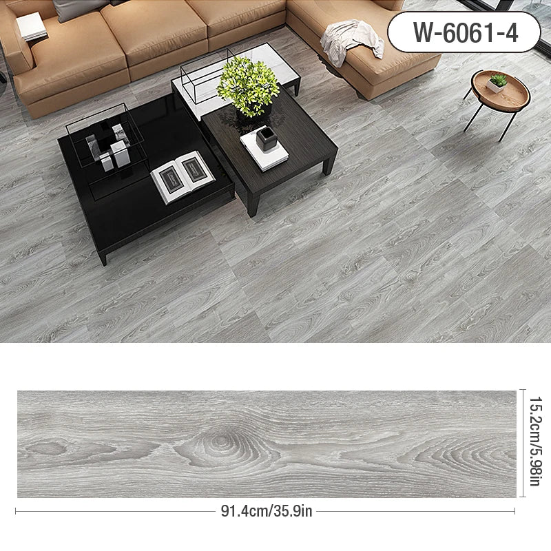 3D Self-Adhesive Thick Wood Grain Floor sticker Wallpaper Modern Wall Sticker Waterproof Living Room Toilet Kitchen Home Decor