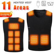 Áo Ghi Lê Sưởi Ấm 11 Vùng, Sạc USB Cho Nam Nữ