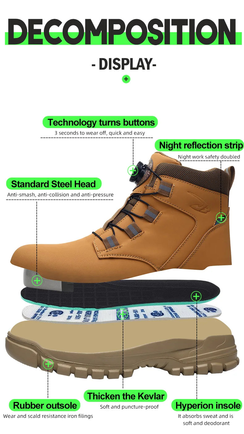 Industrial Safety Waterproof Leather Safety Shoes 2024
