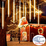 Đèn LED Mưa Sao 8Tube Trang Trí Noel Ngoài Trời EU Plug