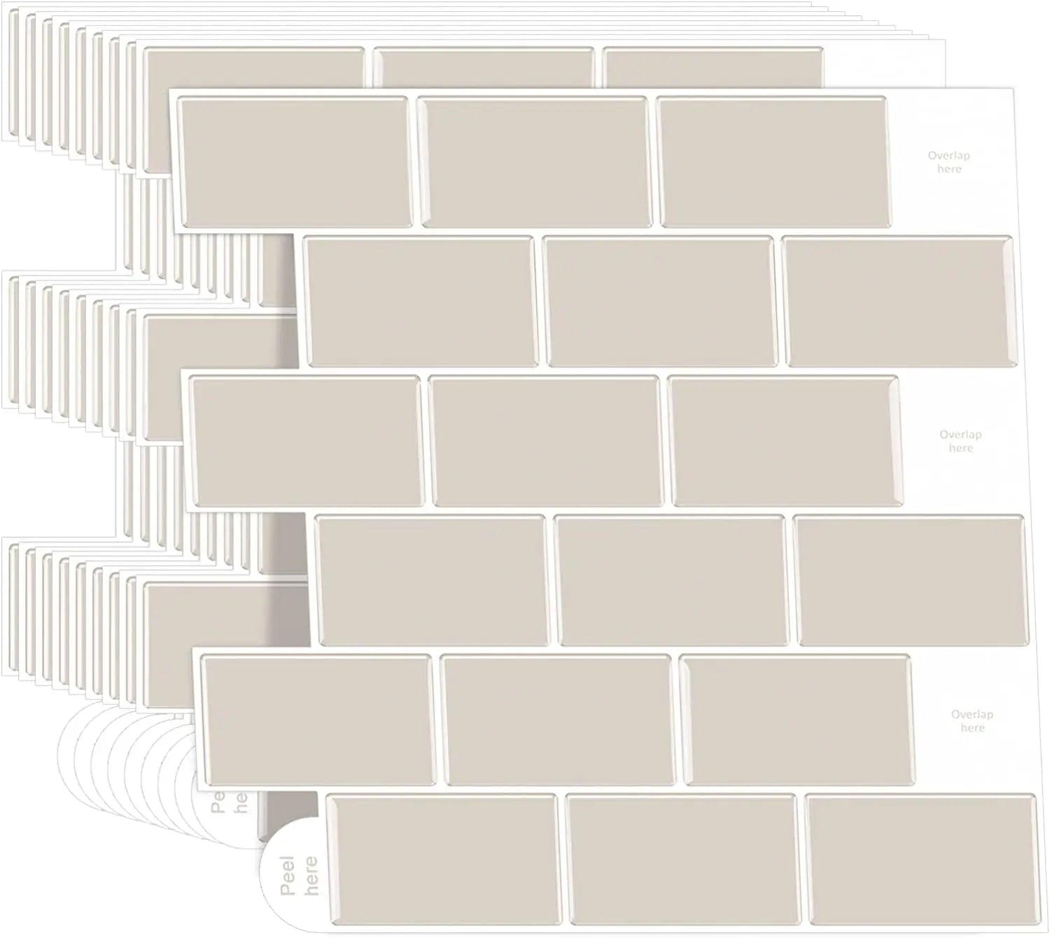 Vividtiles 3D Vinyl Waterproof Kitchen Backsplash Wall Sticker Peel and Stick Wallpaper Premium Strong Ahesive Tile Decals