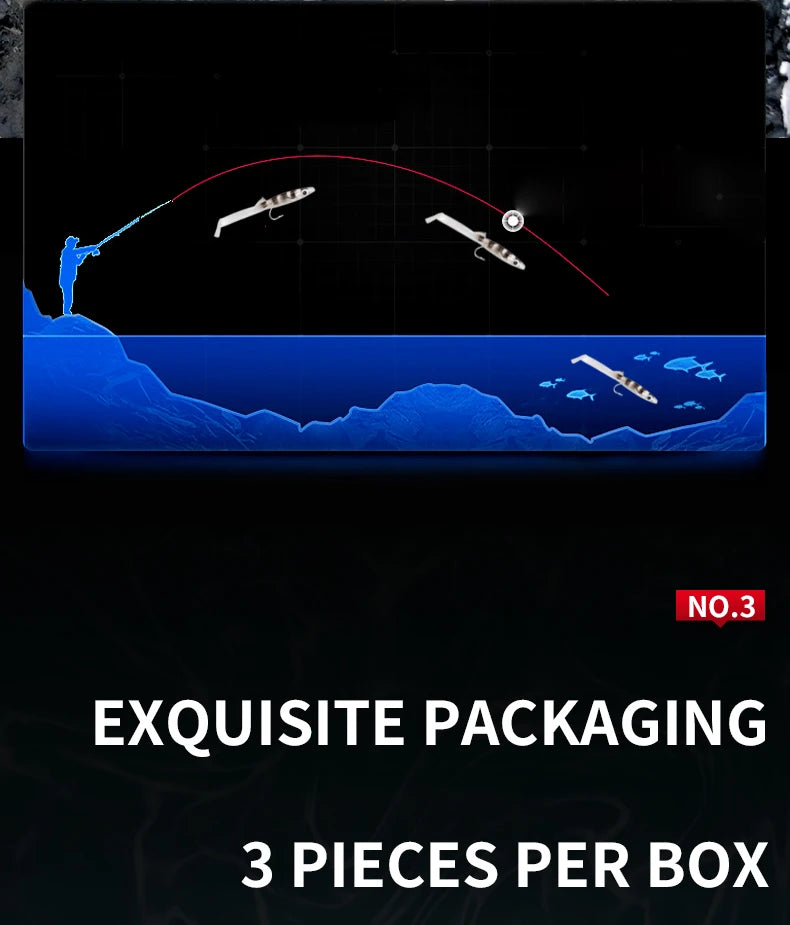 Afishlure Pesca Eel Soft Fishing Lure Glow Soft Bait with Hook Sea Fishing Tackle Raglou Fishing Lure 3pcs 55mm