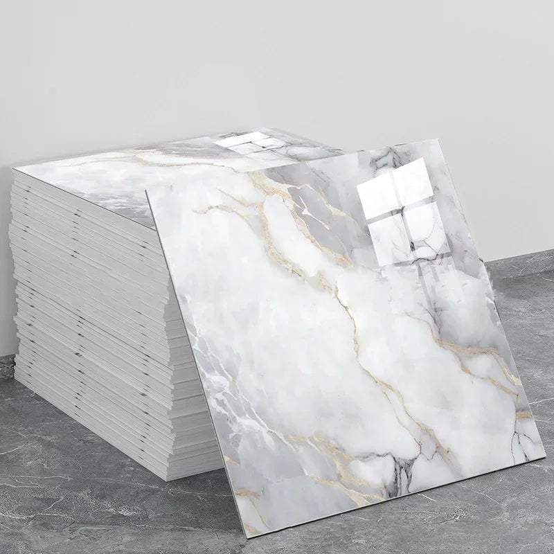 Peel and Stick Floor Tile Stickers Waterproof Vinyl Flooring Marble Vinyl Tiles for Kitchen Bedroom Laminate Flooring Bathroom
