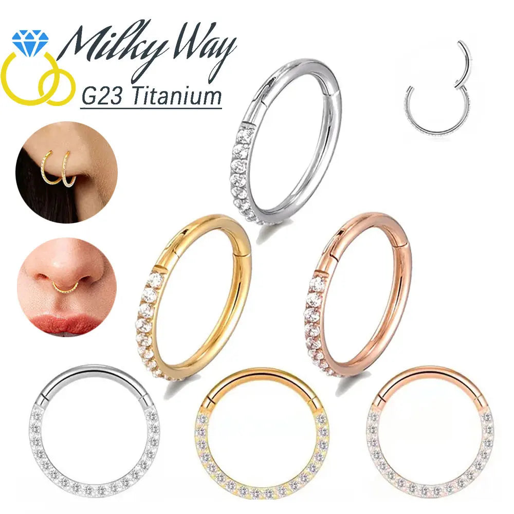 High Quality Titanium Jewelry Set - Earrings &amp; Nose Ring