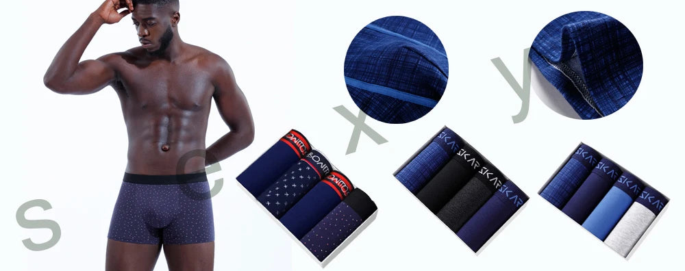 Set of 4 Cotton Men's Underwear - Comfortable &amp; Sexy